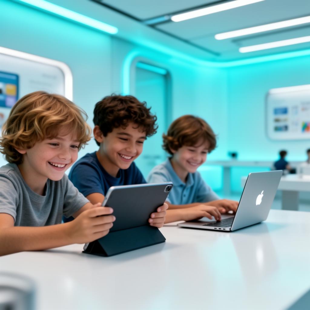Niños aprendiendo con NOVA Academy